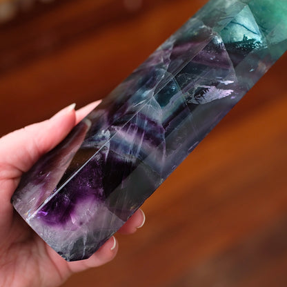 XL Rainbow Fluorite Tower | Fluorite Crystal Point