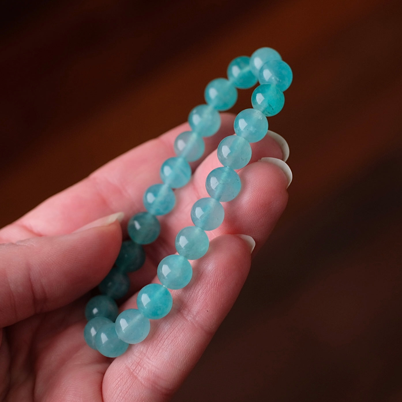 Gel Amazonite Bracelet | Amazonite Crystal Stretch Bracelet