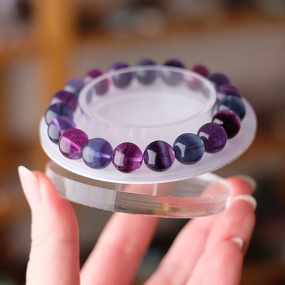 High Grade Rainbow Fluorite Bracelet | Crystal Stretch Bracelet