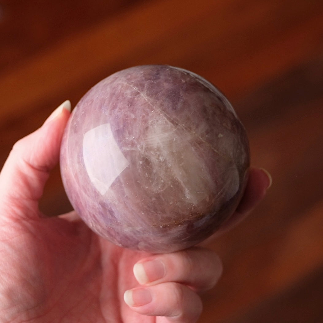 Purple Rose Quartz Sphere | Lavender Rose Quartz Crystal Sphere