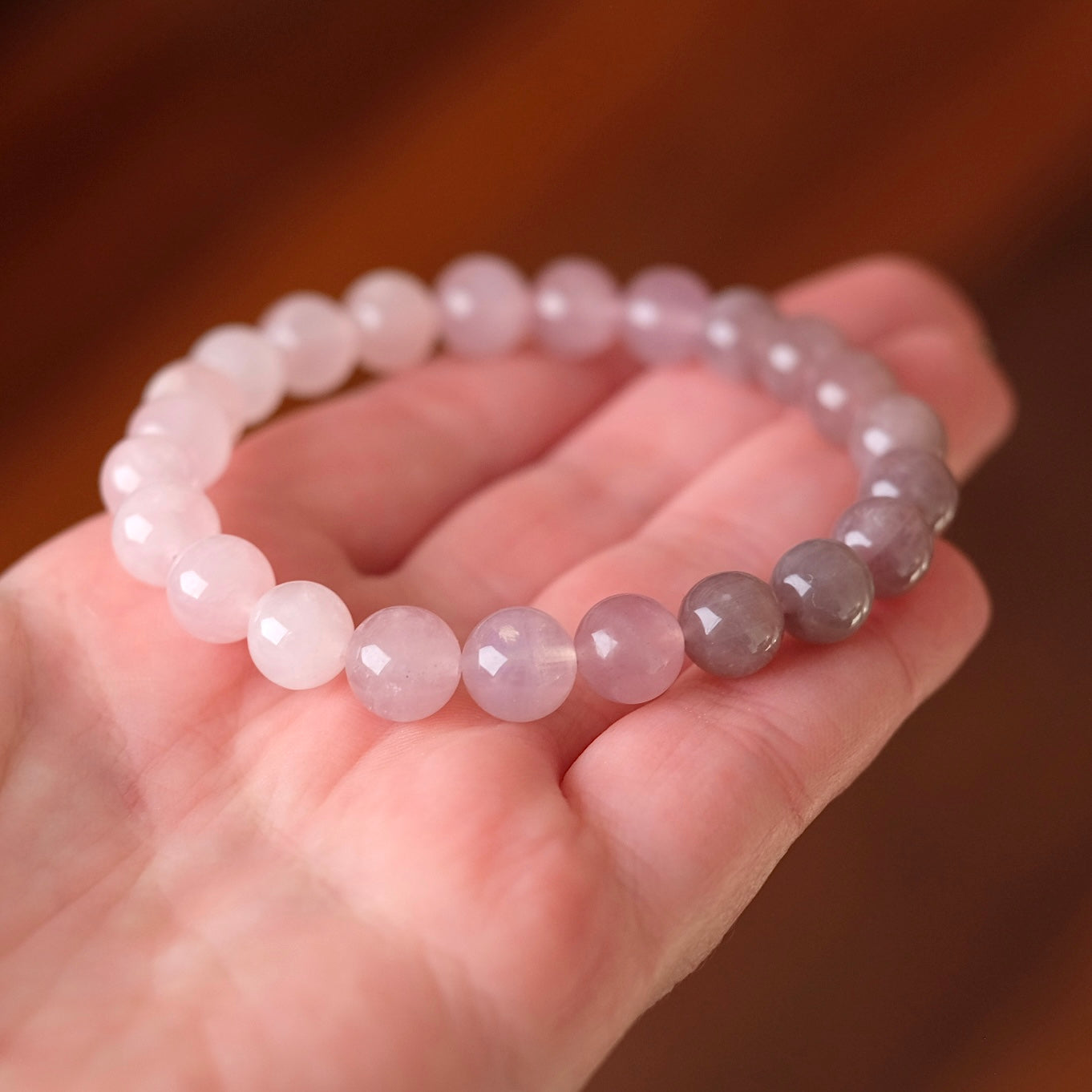 Ombre Rose Quartz Bracelet | Crystal Stretch Bracelet