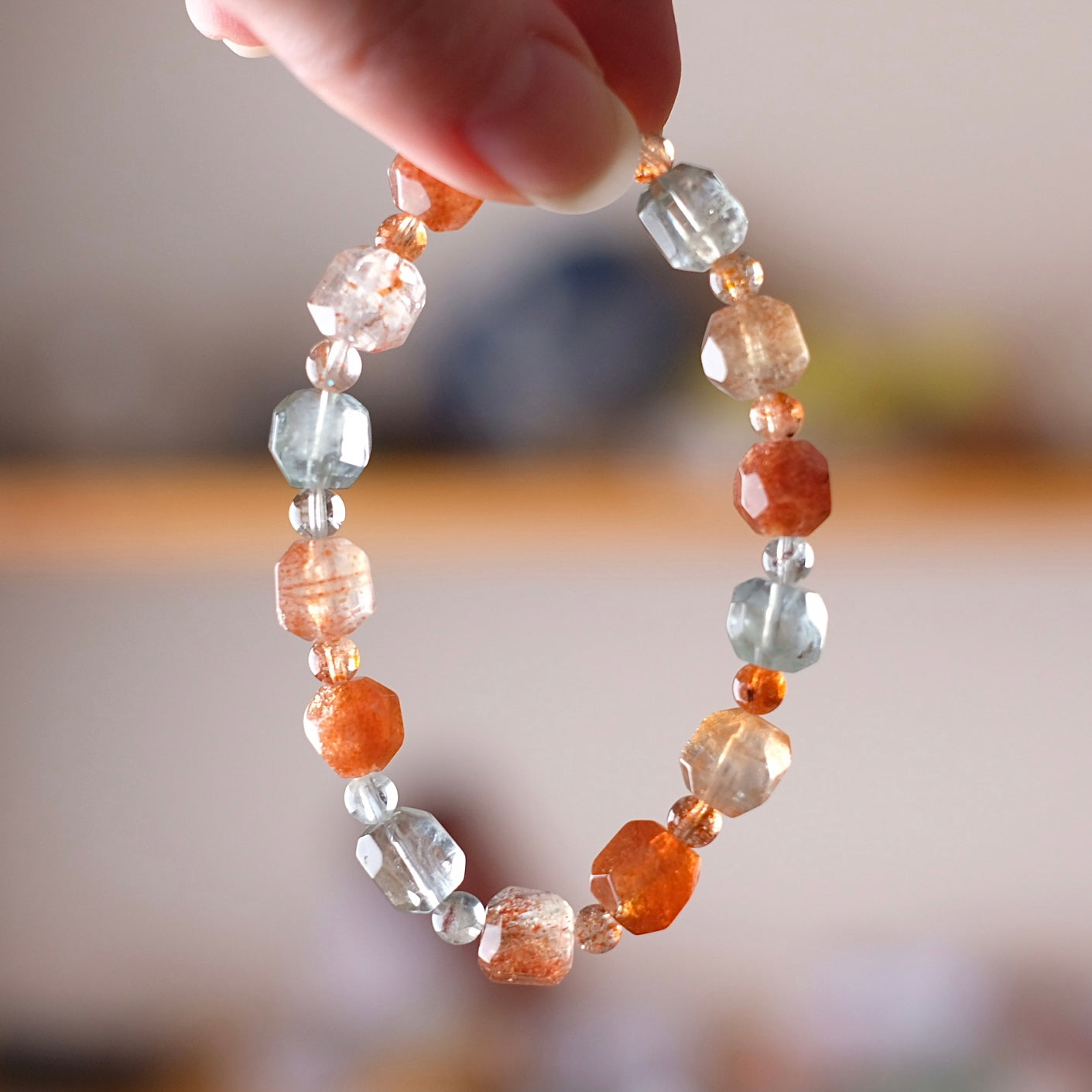 Rare Arusha Sunstone Bracelet | Beryl + Sunstone Crystal Bracelet
