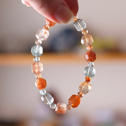 Rare Arusha Sunstone Bracelet | Beryl + Sunstone Crystal Bracelet