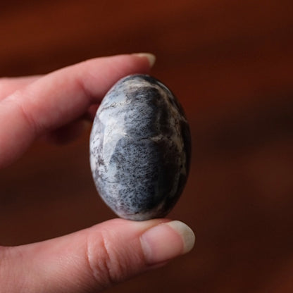 Merlinite Palm Stone | Dendritic Opal Palmstone