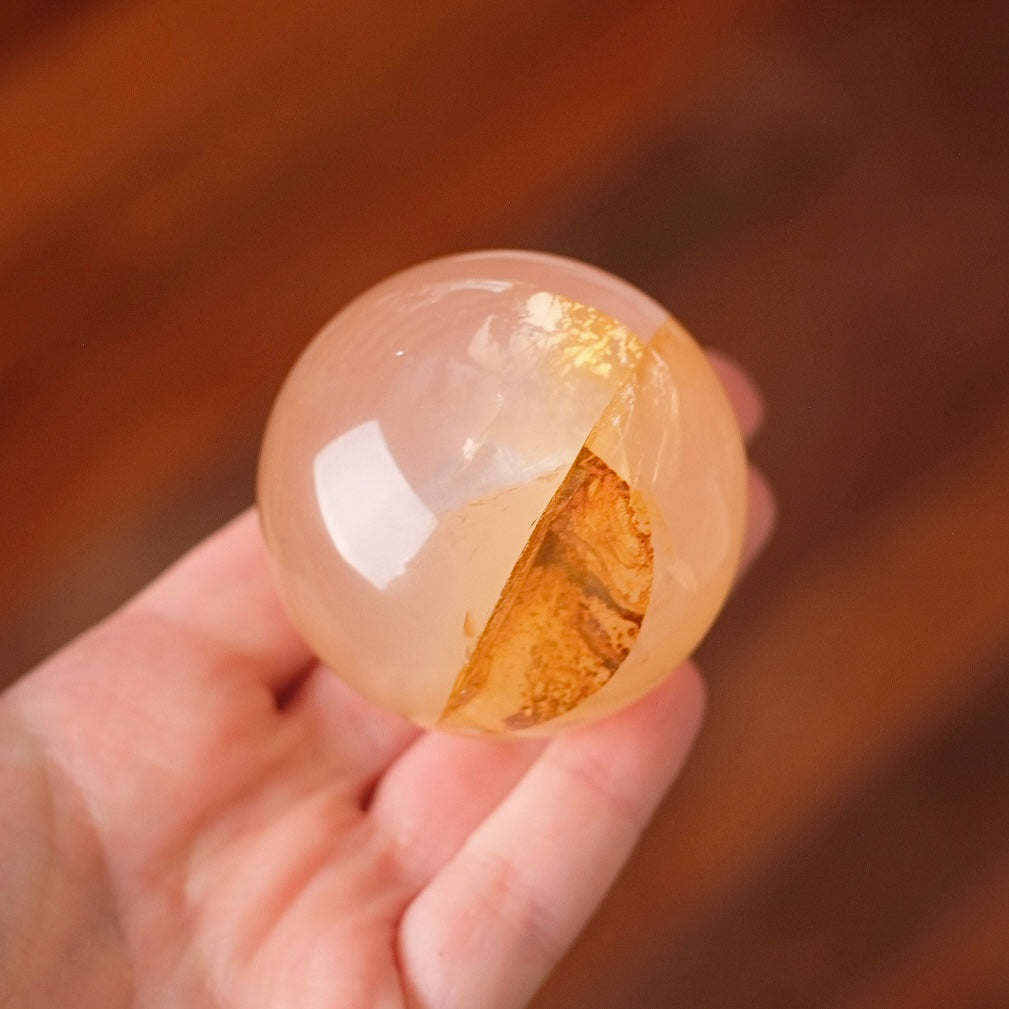 Star Rose Quartz + Golden Healer Sphere | Golden Healer Quartz