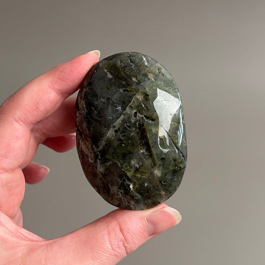 Prehnite Palm | Prehnite & Epidote Crystal Palm