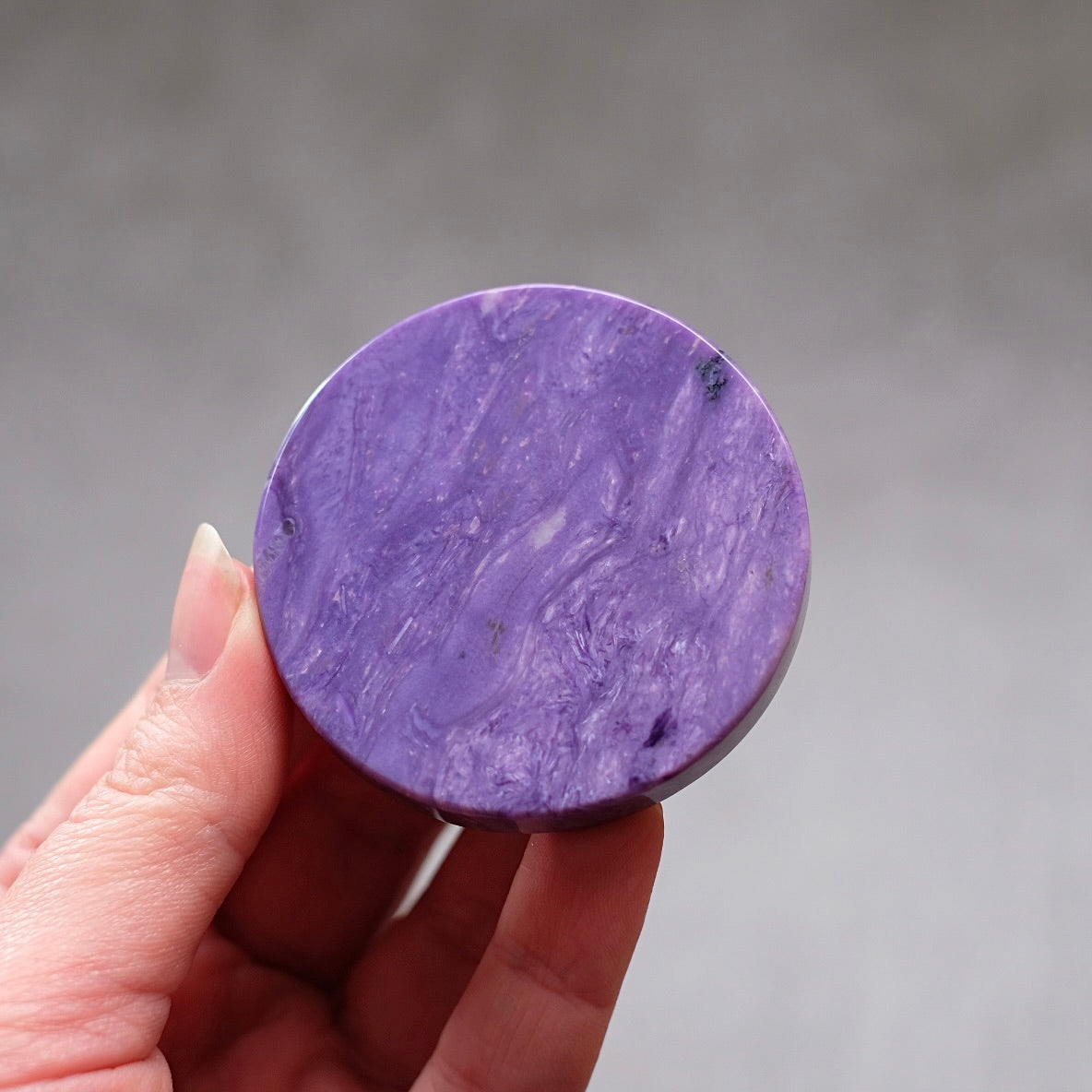 Purple Charoite Disc | Polished Charoite Crystal