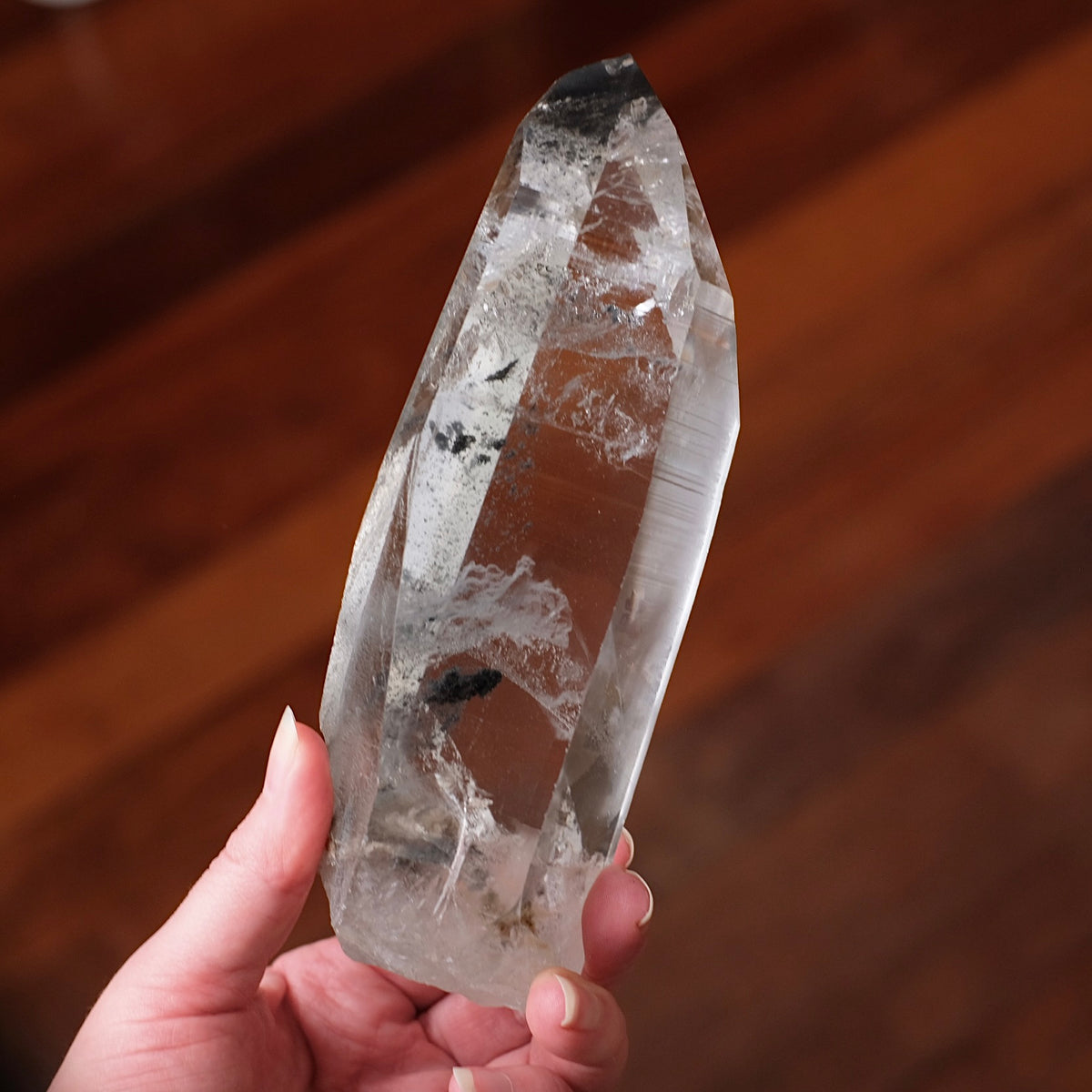 XL Black Phantom Lemurian Quartz Point | Black Lemurian Seed Crystal