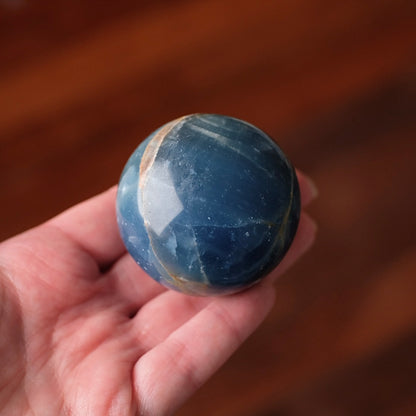Lemurian Aquatine Calcite Sphere | Blue Onyx Crystal Sphere
