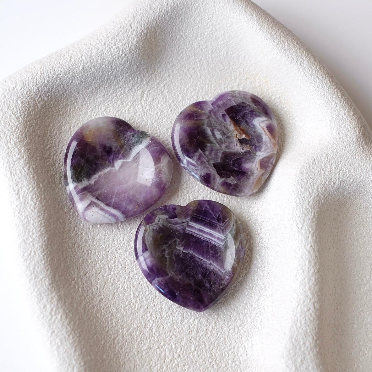 Amethyst Worry Stone | Heart Shaped Crystal Thumb Stone