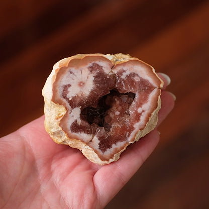 Raspberry Pink Amethyst Geode | Polished Pink Amethyst Crystal Specimen 1