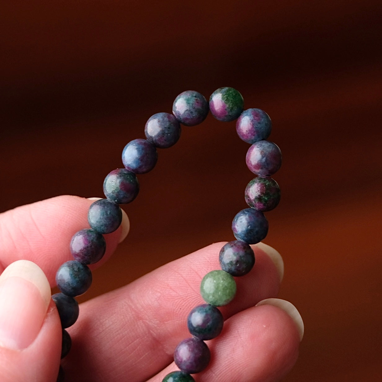 Ruby in Kyanite & Fuchsite Bracelet | Crystal Stretch Bracelet