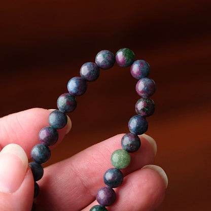 Ruby in Kyanite & Fuchsite Bracelet | Crystal Stretch Bracelet