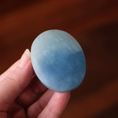 Aquamarine Palm | Blue Aquamarine Crystal Palmstone