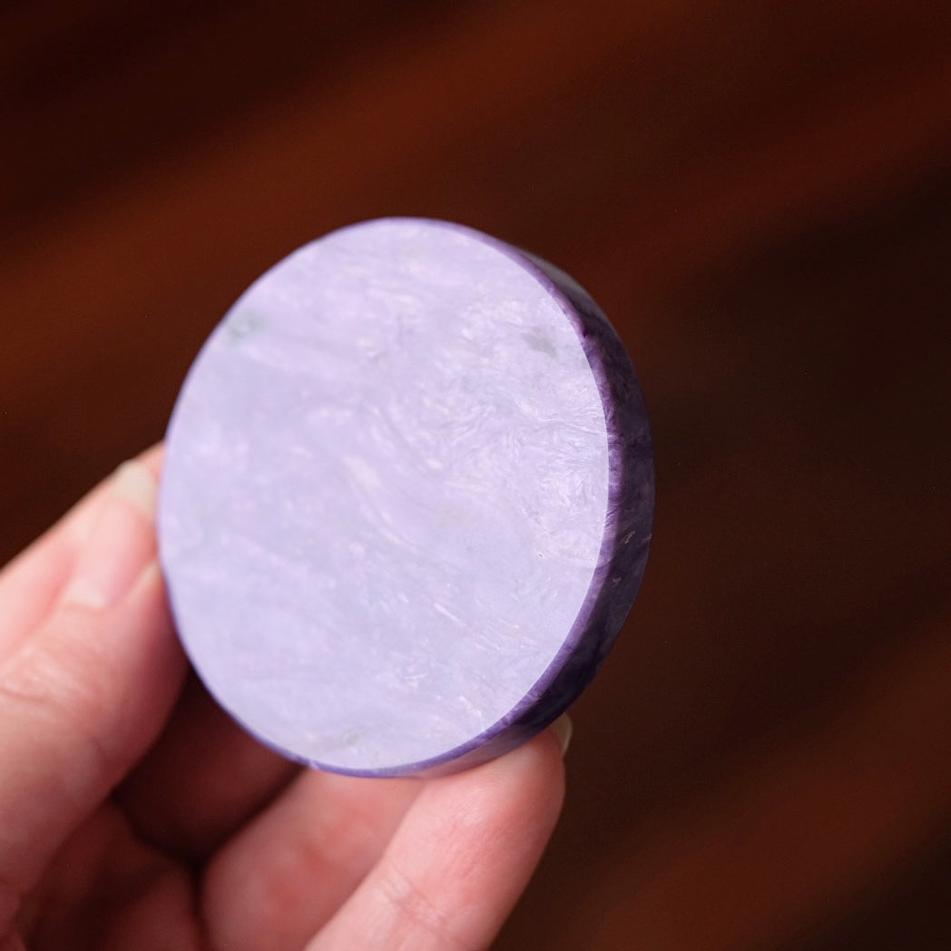 Purple Charoite Disc | Polished Charoite Crystal