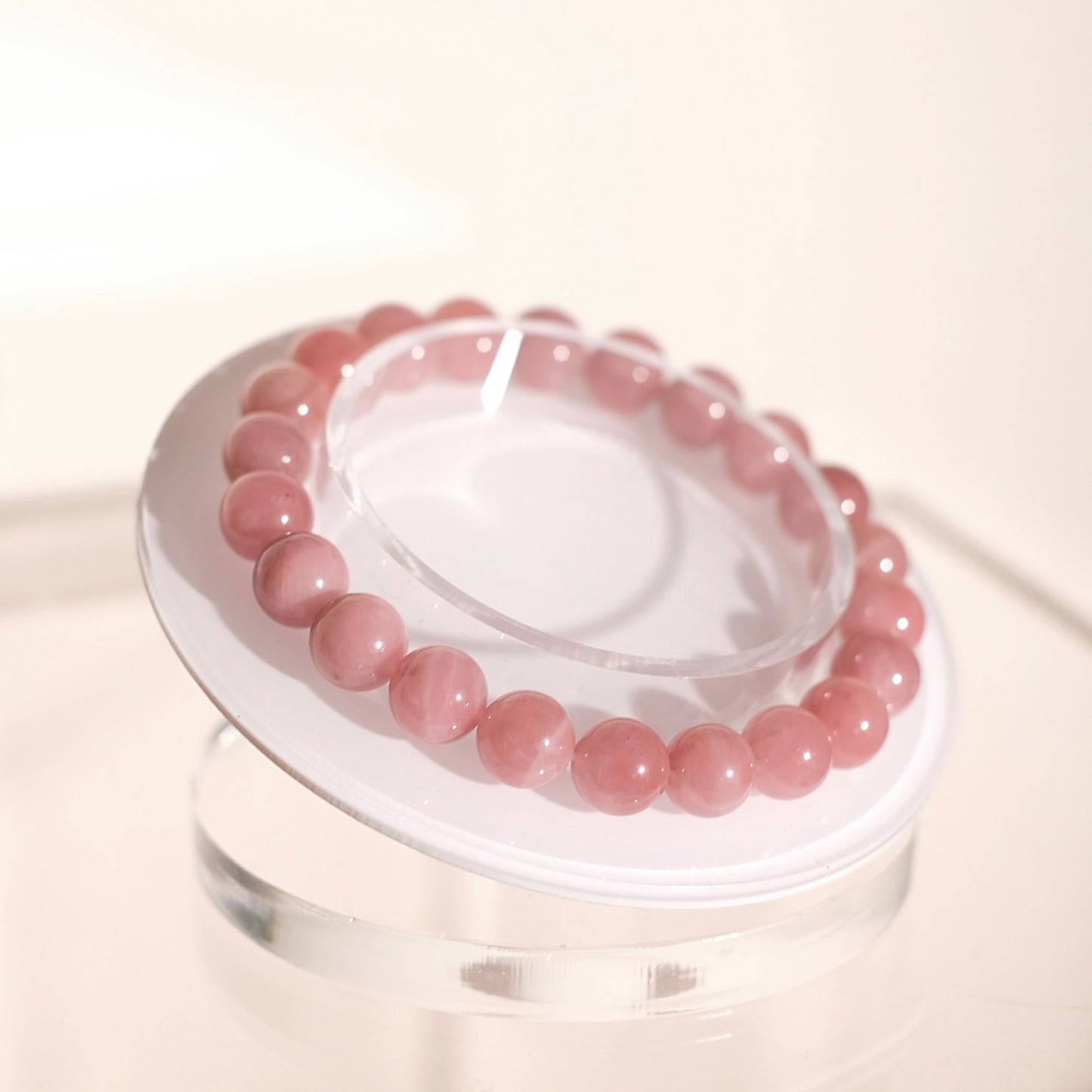 Guava Quartz Crystal Bracelet | Rare Pink Quartz Bracelet