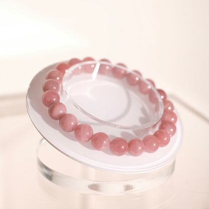 Guava Quartz Crystal Bracelet | Rare Pink Quartz Bracelet