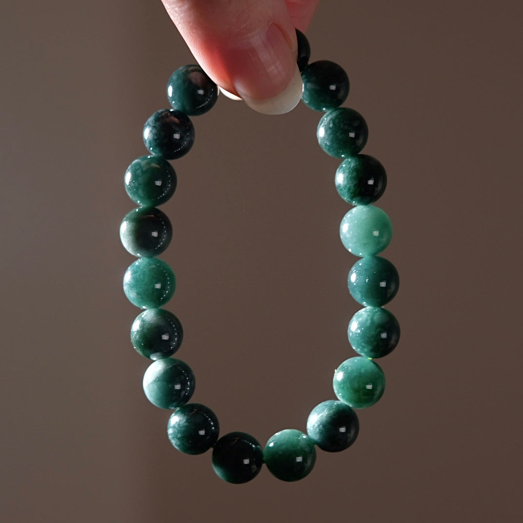 Guatemalan Blue Jadeite Bracelet | Jade Crystal Stretch Bracelet