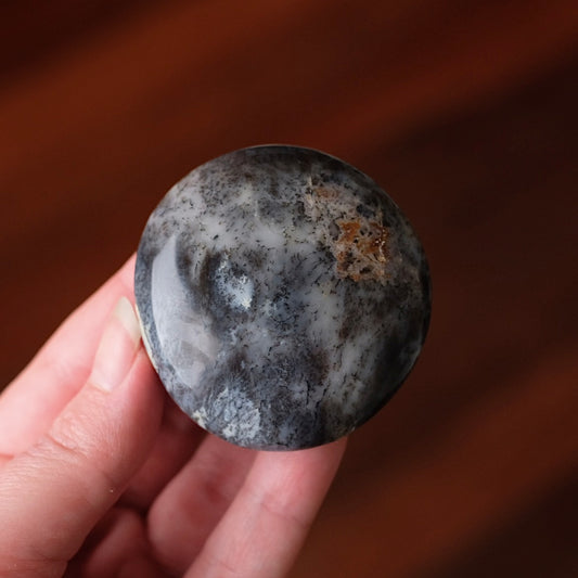 Merlinite Palm Stone | Dendritic Opal Palmstone
