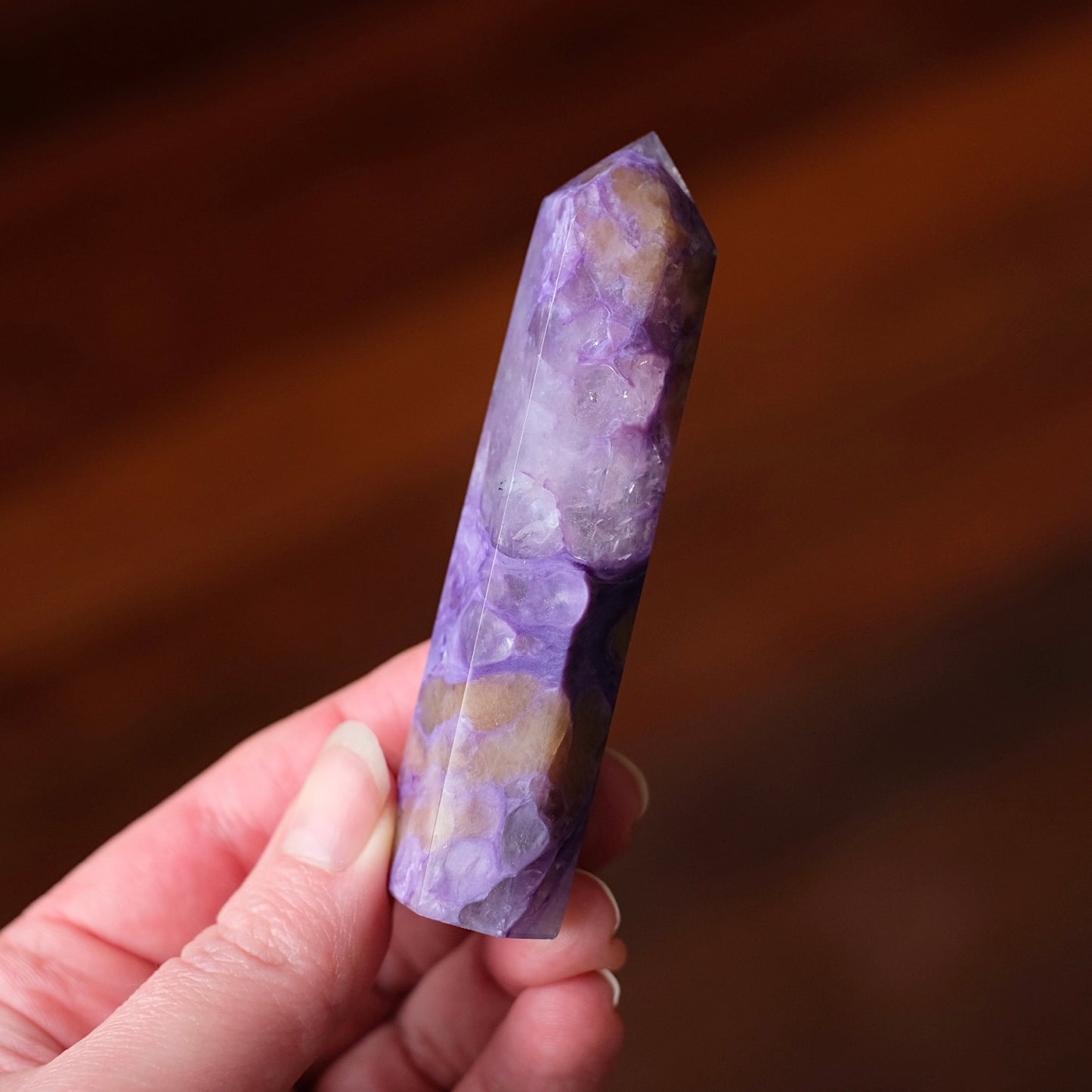 High Grade Charoite Point | Purple Charoite Crystal Tower