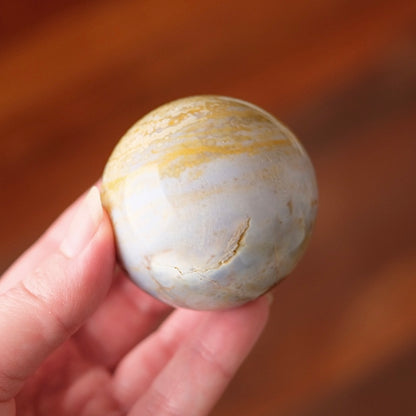Ocean Jasper Sphere | Yellow Orbicular Jasper Crystal Sphere