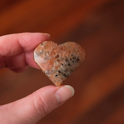 Glittery Sunstone Heart | Sunstone Crystal Heart