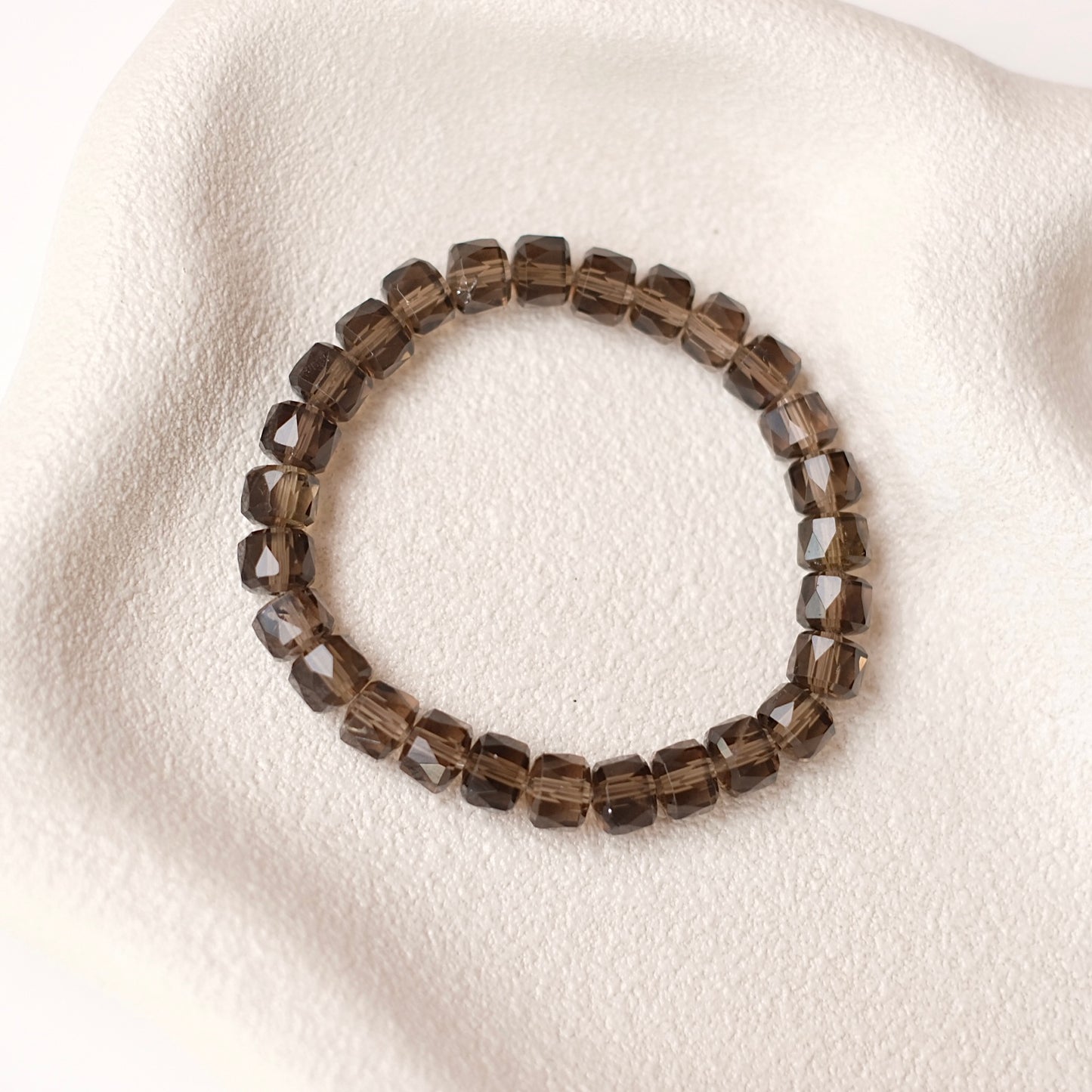 Faceted Smokey Quartz Bracelet | Quartz Crystal Bracelet