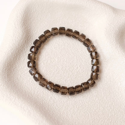 Faceted Smokey Quartz Bracelet | Quartz Crystal Bracelet