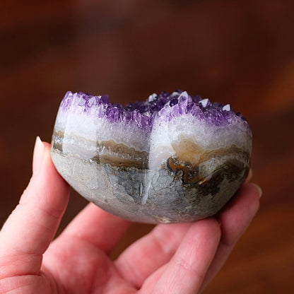 Amethyst Heart Cluster + Stand | Amethyst Crystal Geode Heart