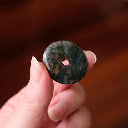 Moss Agate Donut | Crystal Donut Pendant