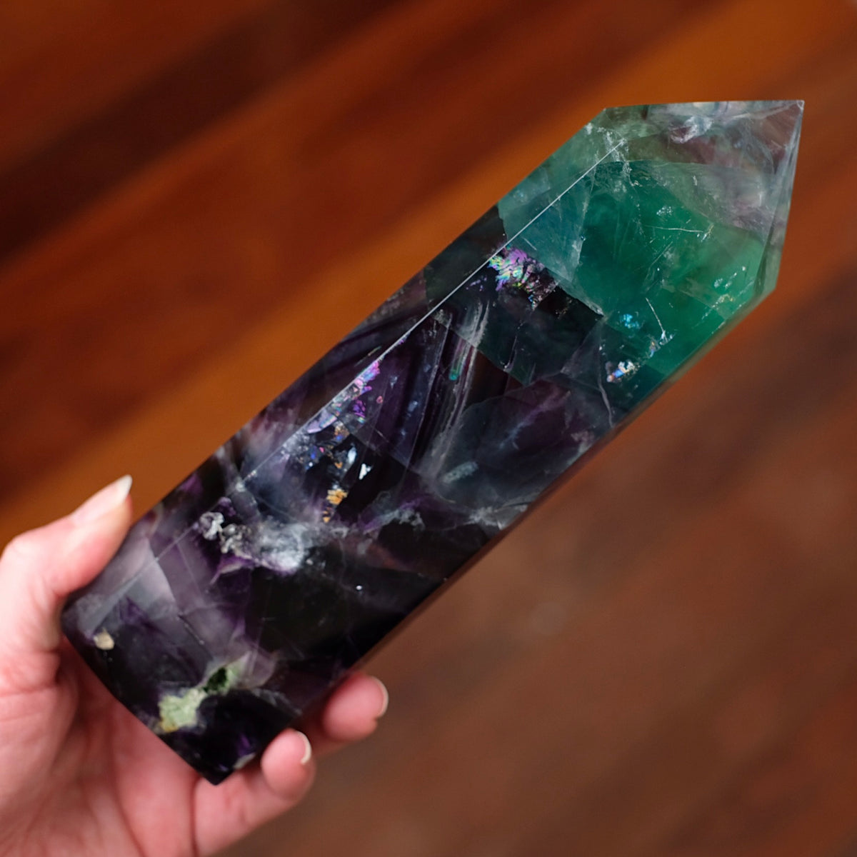 XL Rainbow Fluorite Tower | Fluorite Crystal Point