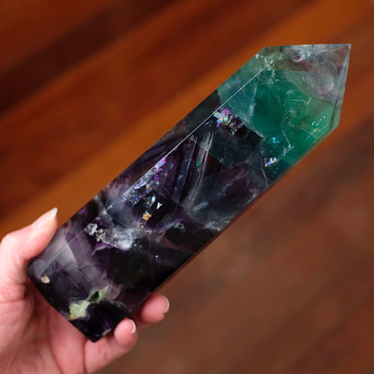 XL Rainbow Fluorite Tower | Fluorite Crystal Point