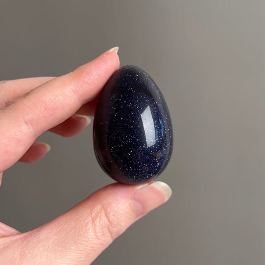 Glittery Blue Goldstone Egg | Goldstone Crystal Egg