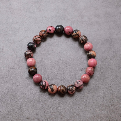 Pink Rhodonite Bracelet | Crystal Stretch Bracelet
