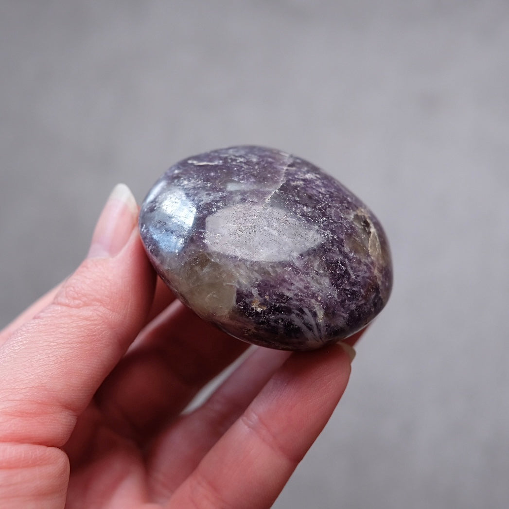 Unicorn Stone Palm | Lepidolite Tourmaline Crystal Palmstone