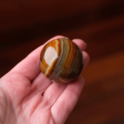 Sardonyx Sphere | Banded Orange Agate Crystal Sphere