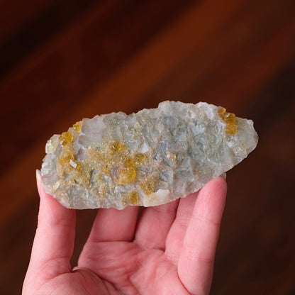 Fluorite & Baryte Crystal | Golden Baryte on Fluorite Specimen