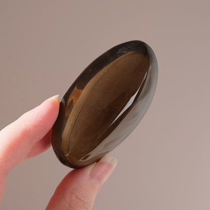 Rare Smokey Citrine Palm with Star Asterism | Crystal Palmstone