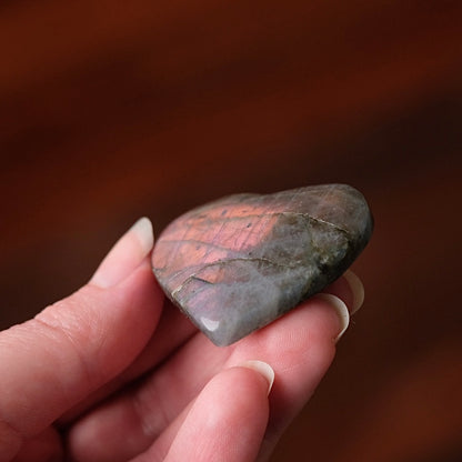 Purple Labradorite Heart | Flashy Labradorite Crystal Heart
