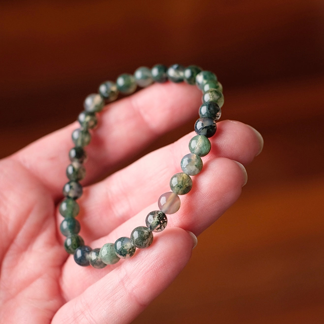 Moss Agate Bracelet | Agate Crystal Bracelet