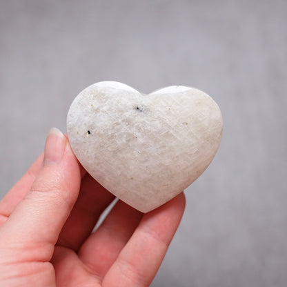Flashy Moonstone Heart | Crystal Heart Carving