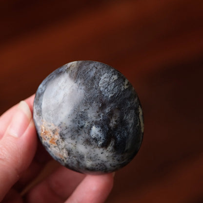 Merlinite Palm Stone | Dendritic Opal Palmstone