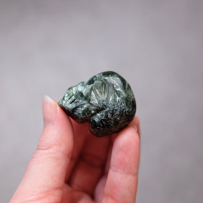 Seraphinite Crystal Skull | Rare Skull Carving