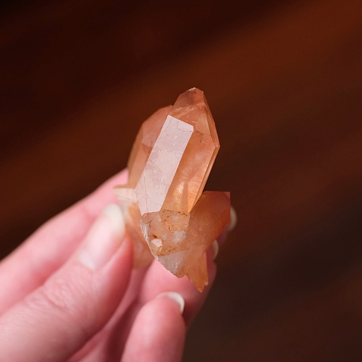 Tangerine Quartz Cluster | Orange Quartz Crystal Specimen