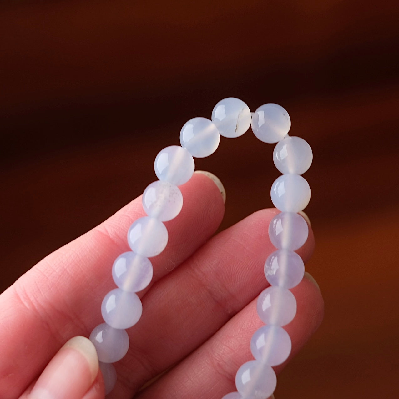 Blue Chalcedony Bracelet | Chalcedony Crystal Stretch Bracelet