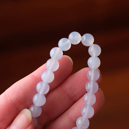 Blue Chalcedony Bracelet | Chalcedony Crystal Stretch Bracelet