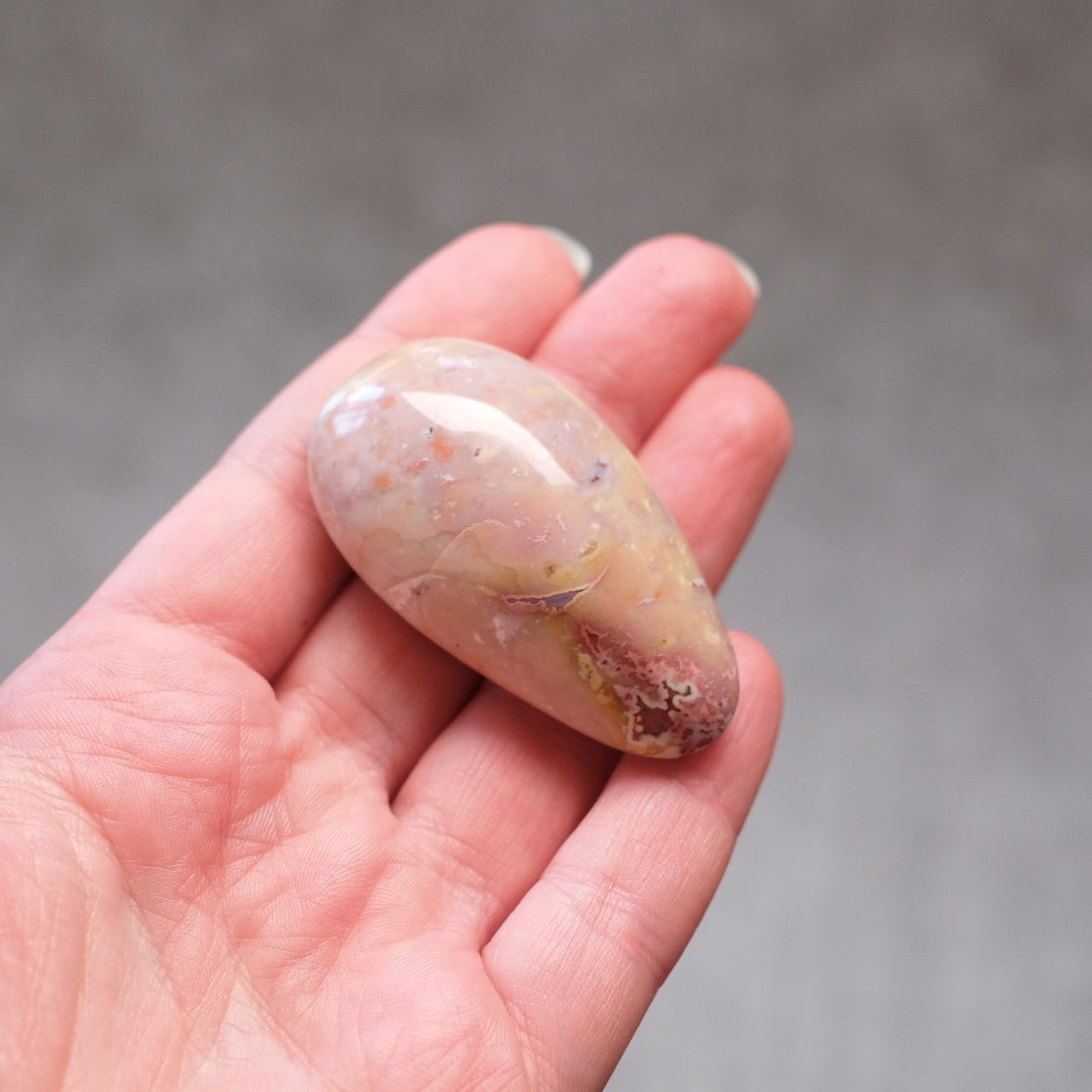 Pink Ocean Jasper Palm | OJ Crystal Pocket Stone