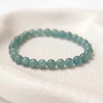 Aqua Kyanite Bracelet | Green Kyanite Crystal Stretch Bracelet
