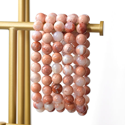 Cotton Candy Agate Bracelet | Crystal Stretch Bracelet