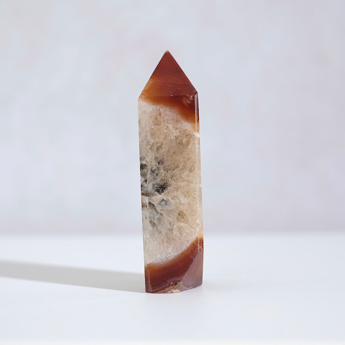 Druzy Carnelian Tower | Carnelian Geode Crystal Point